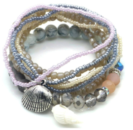 grijze set armbandjes