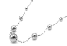 RVS ketting balletjes zilverkleurig