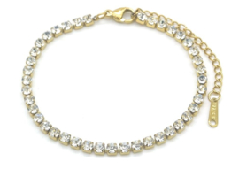 S. Steel armband Crystals goudkleurig