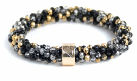 BEADZ - Black Grey Gold (RVS gold)