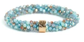 BEADZ - Ice blue Turqouise Mix (RVS Gold)