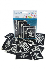 Glitter tattoo stencils Tribal 12 pcs (98808 )