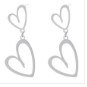 S. Steel Earrings Hearts 4.5cm