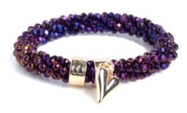 BEADZ LUX - Violet Purple Gloss Heart (RVS Gold)