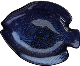 Glazen bordje | Vis | Donkerblauw