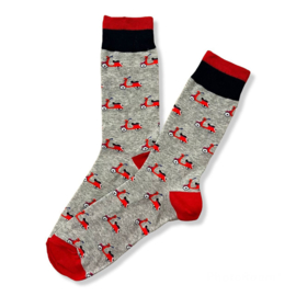 NO MORE BORING SOCKS | Red Scooter | Grey