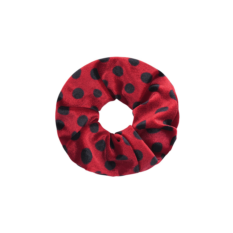 Scrunchie Velvet Dots rood