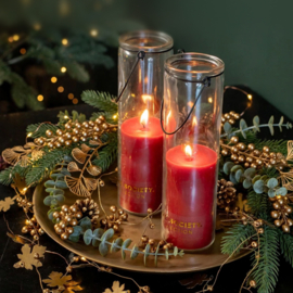 Home Society  Candle Tube Frank Red | Rode kaars in glazen tube met hanger