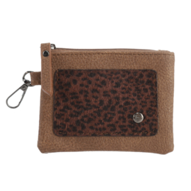 Portemonnetje Porto bruin met black dot