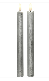 Led Dinerkaarsen 25 cm | Zilver