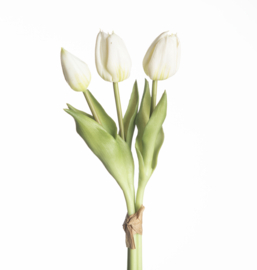 3 Real touch tulpen | Wit | 30 cm