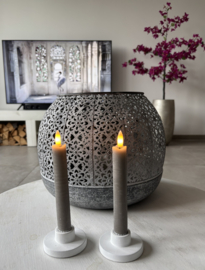 Led Dinerkaarsen 18 cm | Taupe