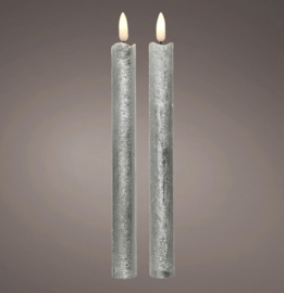 Led Dinerkaarsen 25 cm | Zilver