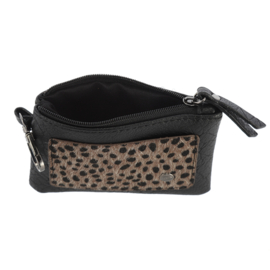 Portemonneetje Porto Black Dot  met Luipaardprint