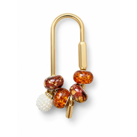 Tashanger / Bag Charm Amber Pearl Gold
