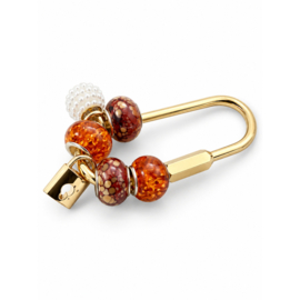 Tashanger / Bag Charm Amber Pearl Gold