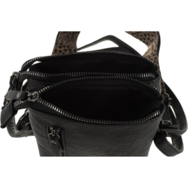 Telefoontasje Tyler – Zwart met dotprint | Crossbody tasje