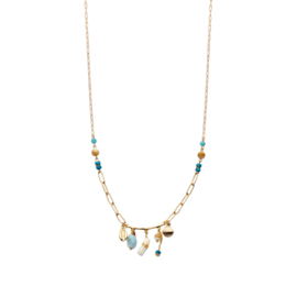 Biba Ketting met Natuursteen en Schelpjes