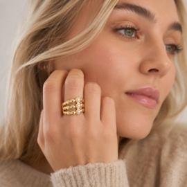 Biba goudkleurige ring met parels – verstelbaar