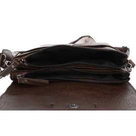 Schoudertas Minot Donkerbruin – Crossbody Tas met Koeienprint
