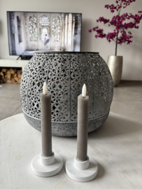 Led Dinerkaarsen 18 cm | Taupe
