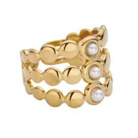 Biba goudkleurige ring met parels – verstelbaar