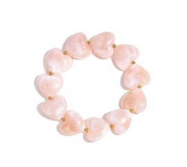 Armband Hartjes | Zalmroze