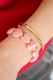 Armband Hartjes | Zalmroze