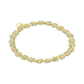 Biba armband | Groen en roze