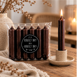 Rustik Lys Dinerkaarsen Espresso - Set van 6 Bruine kaarsen