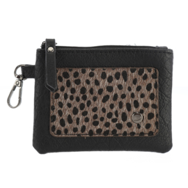 Portemonneetje Porto Black Dot  met Luipaardprint