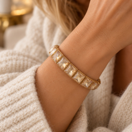 Pinto – Champagne Damesarmband met Elastische Band