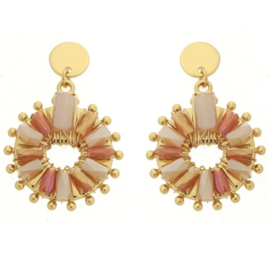 Gouden Oorbellen Coral - Sunburst Kristalle