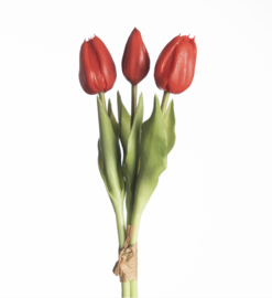 3 Real touch tulpen | Red | 30 cm