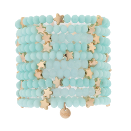 Biba armband met crystal kralen en gouden sterren