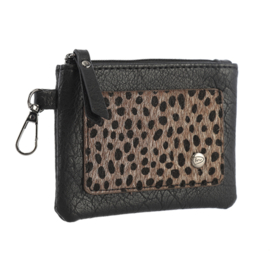 Portemonneetje Porto Black Dot  met Luipaardprint