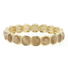 Goudkleurige elastische damesarmband Cisca Taupe