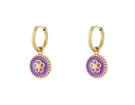 Oorbellen Flower | Paars