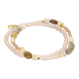 Biba dubbele armband | Beige