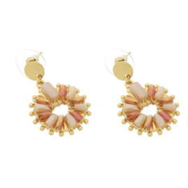 Gouden Oorbellen Coral - Sunburst Kristalle