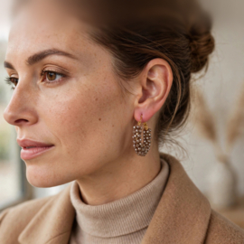Helene Creolen Brons met Luxe Kristallen