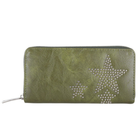 Portemonnee Sterren Studs Groen - Vegan Leather