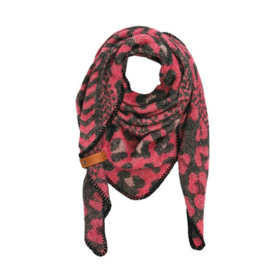 Sjaal Zillertal | Roze met panterprint