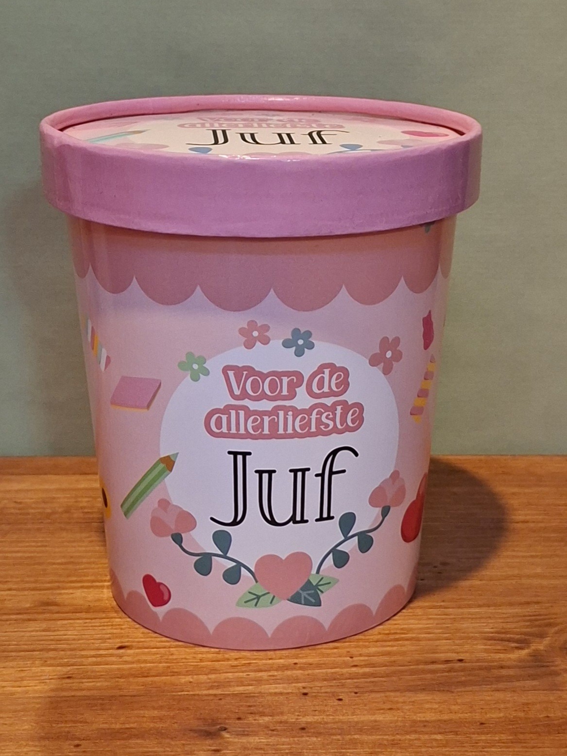 Bucket voor de allerliefste Juf