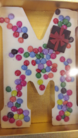 Luxe Chocolade Smartie Letter (Wit)