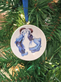 Mini Bordje Kissing Kerstboomhanger