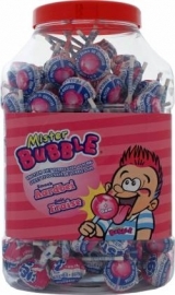 Mr Bubble Aardbei kauwgom lollie
