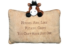 HKM Cosy cushion: Horses are like potatochips