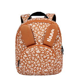 Backpack Bunny Light Caramel Flowers Name