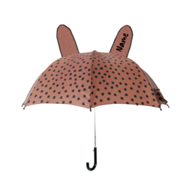 Umbrella Dark Pink Dots met Naam